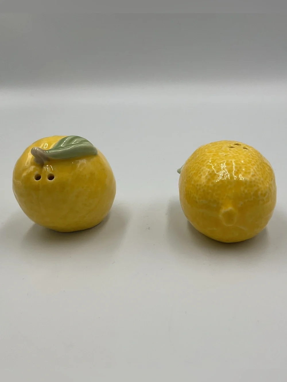 Creative Co-Op Lemon Salt & Pepper Shaker Set Spring Summer Decor Citrus Vintage